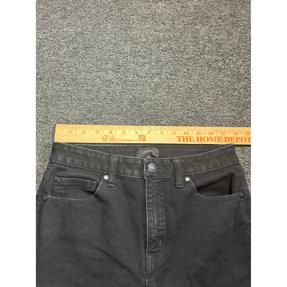 Quince Stretch High Rise Straight Jeans Black Womenss 27x27 High Rise Classic - Picture 5 of 8